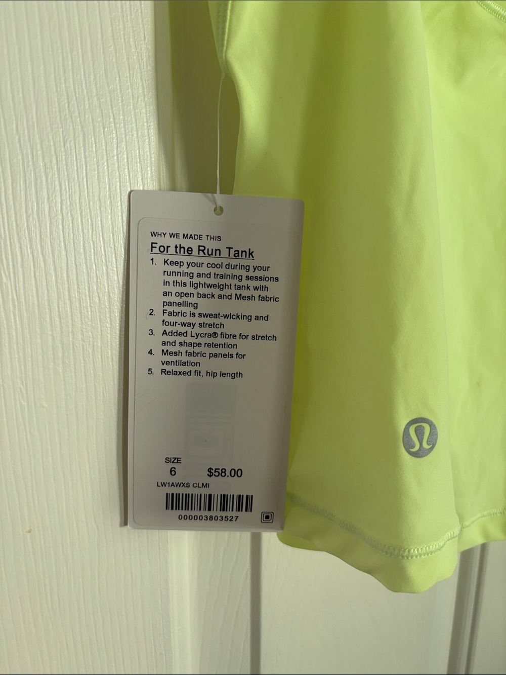 lululemon bright yellow/green tank top - Picture 4 of 5